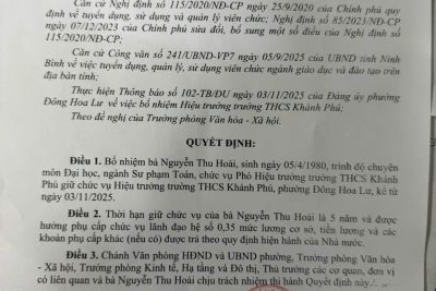 QUYẾT ĐỊNH BỔ NHIỆM HIỆU TRƯỞNG